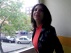 Nasty slut Bonnie Rotten pleasures her cunt in a public place