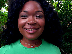 Big butt ebony slut Diamond Monroe enjoys riding a massive cock