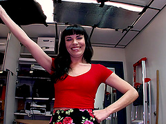 Dirty secretary Dana De Armond moans during sex on the table