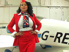 Video of naughty stewardess Danica Collins pleasuring her cunt