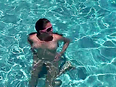 Seductive neighbor Brook loves sunbathing naked by the pool