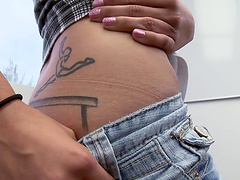 Hot ass babe Mia Luna drops all of her clothes and sucks a dick