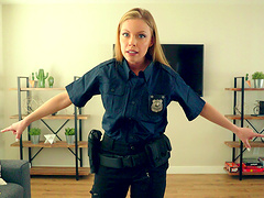 Shaved pussy officer Britney Amber gets fucked by a big dick man