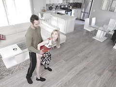 Naughty cheerleaders Mackenzie Moss and Nikki Peach have a threesome