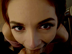 Tattooed redhead Lola Fae flashes her boobs and gets fucked good