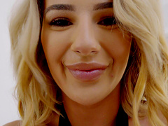 Passionate fucking with naughty blonde maid Bella Rose after spanking