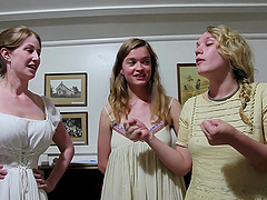 Amateur video of kinky babes talking behind the scenes. HD