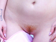 Solo redhead babe Amber Addis loves masturbating in outdoors