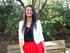 Guy with a fat dick fucks wet pussy of a stunning babe on the bed