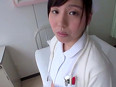 Amateur video of a sexy Japanese nurse riding a large manhood
