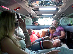 Hardcore fucking in back of the limo with stunning Ursula