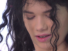 Kinky babe Kate Rose enjoys pleasuring her wet pussy on the bed