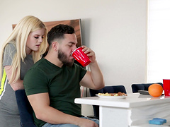 Dude with a fat dick fucks mouth and pussy of sexy Nikki Sweet