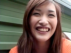 Asian stranger Moe Ooishi teases with her pussy in outdoors