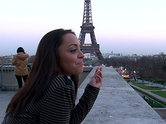 Cum on belly after interracial anal sex with stranger Liza Del Sierra