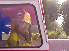 Outdoors MMF threesome with cock hungry blonde model Sindee Coxx