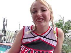 Horny blonde cheerleader gets fucked from behind - Dixie Lynn