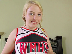 Horny blonde cheerleader gets fucked from behind - Dixie Lynn