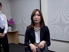 Cum on ass for an adorable Japanese girl after sucking lot of dicks