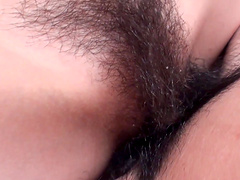 Hairy pussy Japanese girl Haruna Shinjo moans during nice fucking