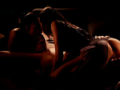 Incredible erotic FFM threesome with models Francys Belle & Leanne Lace