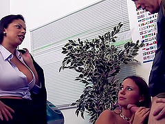 Horny wife enjoys getting fucked next to her best friend. FFM