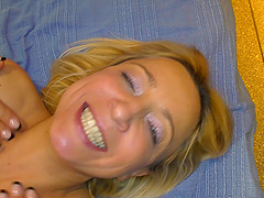 Amateur blonde wife enjoys having hardcore gangbang at home