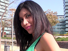 Small tits stranger drops her clothes for rough sex in the hotel room