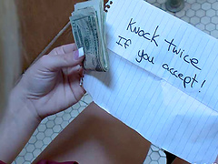 Blondie agrees for a bondage sex and gets paid well