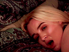 Cum on boobs ending after amateur fucking with blonde Lana Harding