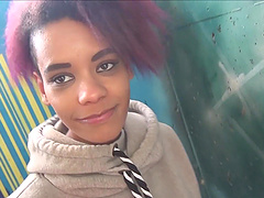 Lara sucking her boyfriend's dick while outdoor in public