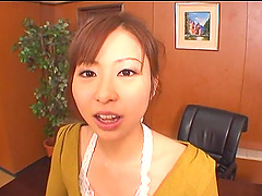 Japanese secretary sucking a dick in the office - POV video