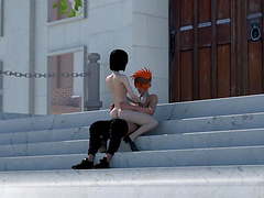 Hentai porn video a good looking chick being fucked in public