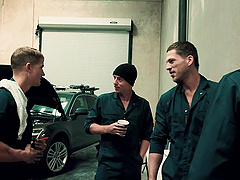 Horny gay dude enjoys while his big dick is being nicely sucked