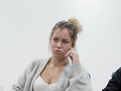 Horny Alina Lopez and Angela White practicing to give a blowjob