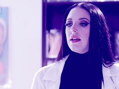 Horny Alina Lopez and Angela White practicing to give a blowjob