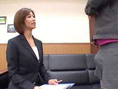 Japanese secretary enjoys while sucking a cock - Akari Asahina