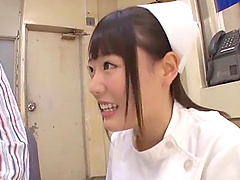 Horny Japanese nurse enjoys while giving a good blowjob - HD
