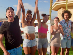 Outdoor group fucking with naughty Lulu Chu and Kylie Rocket