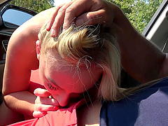 Outdoor fucking with blonde Jenny Wild and her boyfriend