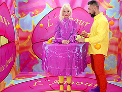 Hardcore fucking on the floor with blonde porn star who loves sucking