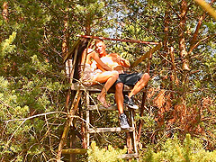 Amazing fucking in the local woods with stunning babe Amira C