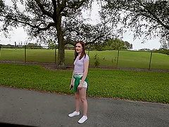 Sweet amateur girl Reese Robbins drops it all and rides a hard shaft