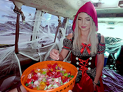 Kinky Halloween fuck video with small tits blondie Britt Blair