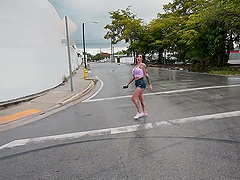 Hot chick Anna Chambers with fake boobs gets fucked balls deep