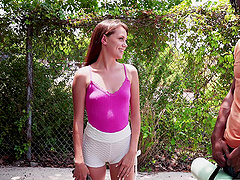 Hardcore interracial fucking in the van with hot babe Selena Love