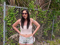 Interracial sex in the van with horny stranger Lucy Sunflower