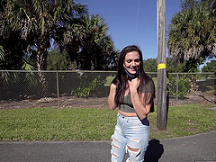 Natural tits chick Alice Visby gets fucked by a dude in the van