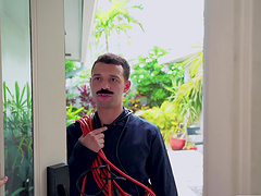 Redhead chick Arietta Adams opens her legs to ride a hard dick