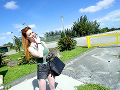 Quickie fucking in the van with pale hitchhiker Nala Brooks